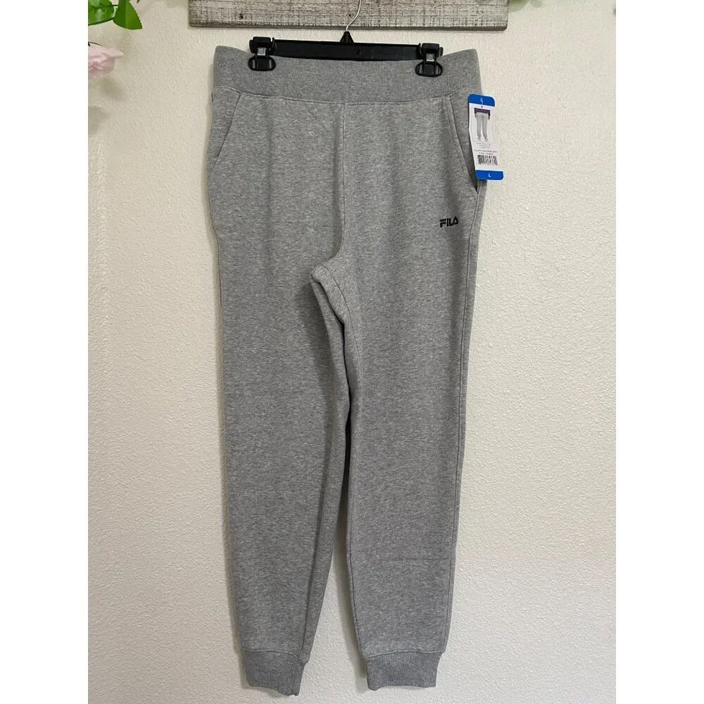 Fila Men's Sweatpants Joggers Black  Size Large Grey